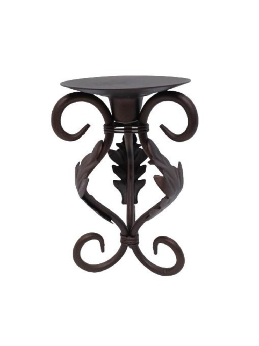 ⭐Metal Black Brown Table Top Candle Holder 6 In 3 Leaves Classic Home Interiors